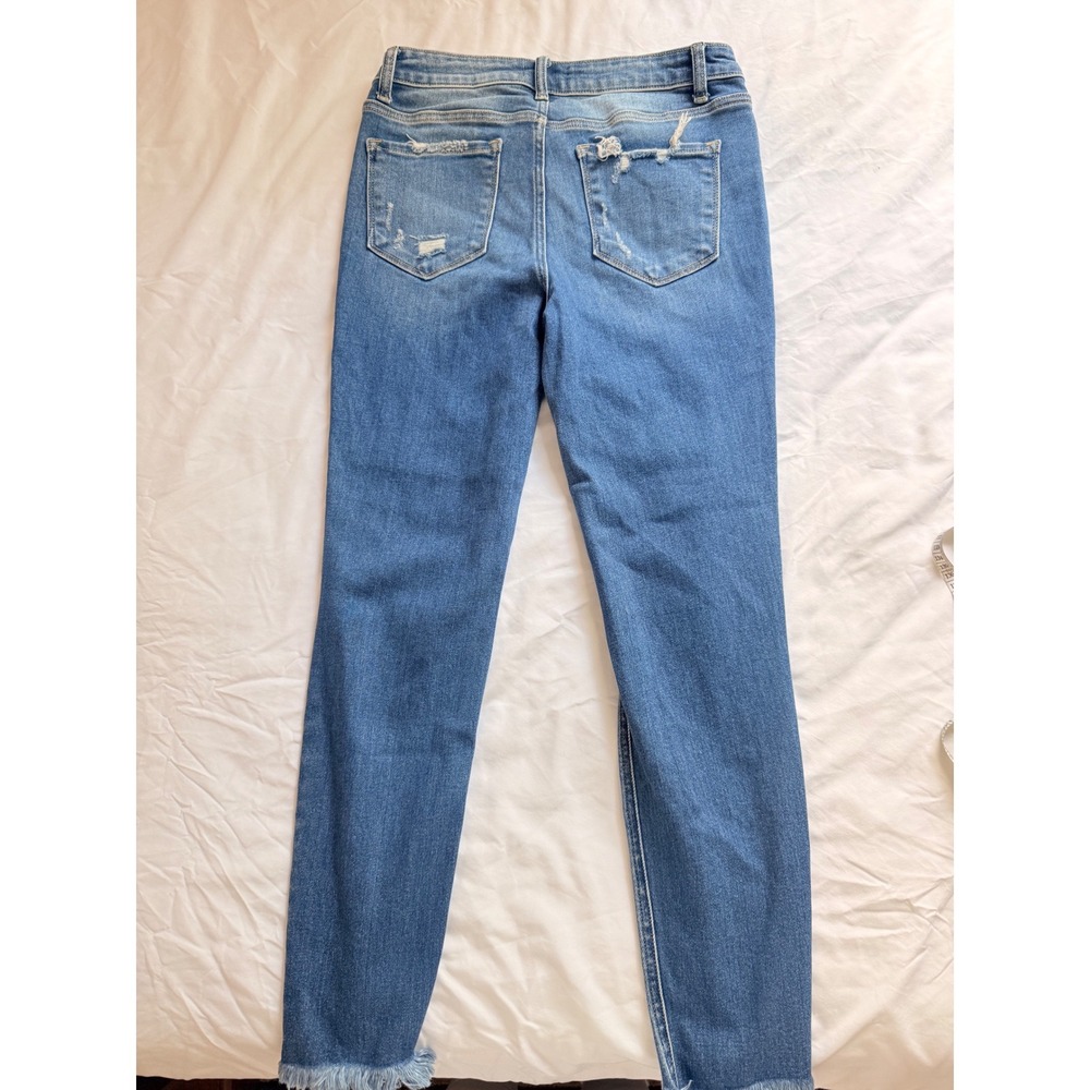 Altar'd State Distressed Skinny Jeans Medium Wash Ripped Knee Frayed Hem - Picture 6 of 12